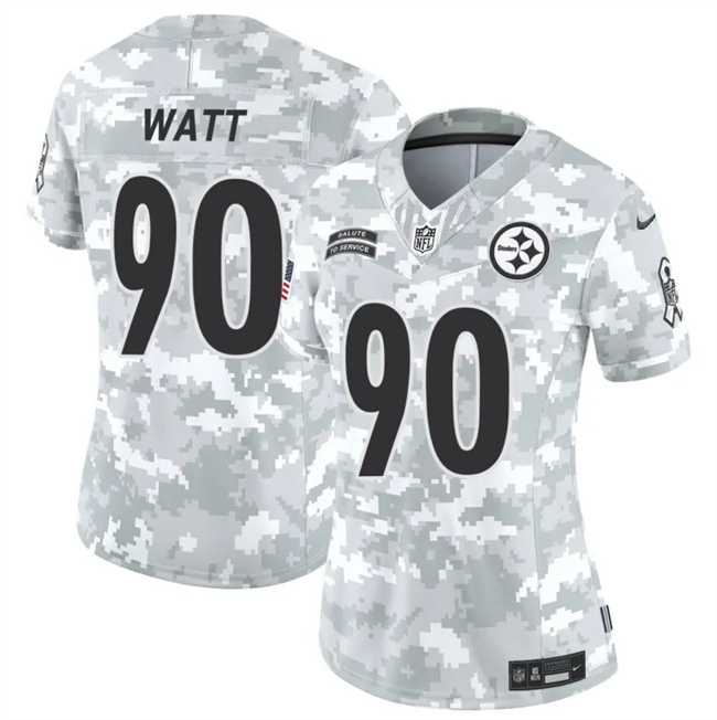 Women%27s Pittsburgh Steelers #90 T. J. Watt 2024 F.U.S.E Arctic Camo Salute To Service Limited Stitched Jersey Dzhi->san francisco 49ers->NFL Jersey